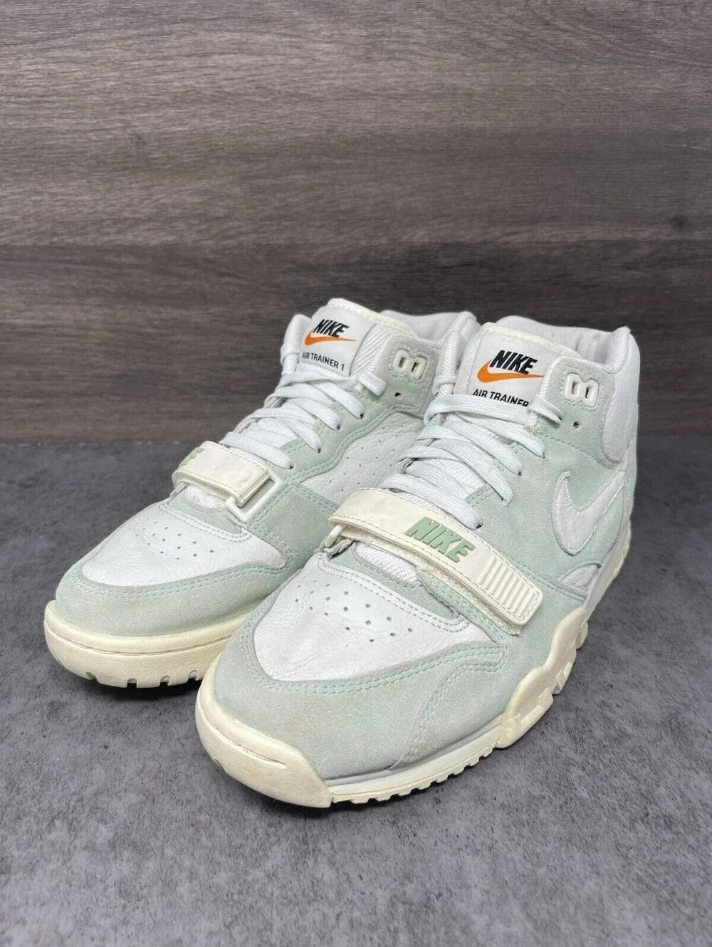 Nike Air Trainer 1 Enamel Green Size 8.5 Mens Sail Suede Retro DX4462-300